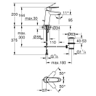Смеситель для раковины GROHE Eurodisc Cosmopolitan с донным клапаном, S-size, хром (23049002)