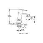 Кран для раковины GROHE Eurodisc Cosmopolitan, без функции смешивания, хром (23051002)