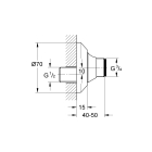 Эксцентрик s-образный 1/2" x 3/4" GROHE, регулируемый, 10 мм (12400000)
