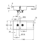 Мойка GROHE K500 с двумя чашами, 1160 x 500 мм, черный гранит (31647AP0)