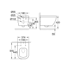 Унитаз подвесной безободковый GROHE Euro Ceramic с сиденьем с микролифтом (NW0010-1)