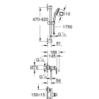 Смеситель для душа с душевым гарнитуром GROHE Cubeo, хром (1018250000)