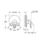 Внешняя часть смесителя для душа GROHE Eurostyle, белая луна (19507LS3)