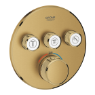 Внешняя часть термостата для ванны и душа GROHE Grohtherm SmartControl на 3 потребителя, круглая, холодный рассвет матовый (29121GN0)