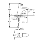 Кран для раковины GROHE Eurodisc SE автоматический, без функции смешивания, хром (36249000)