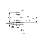 Кран для раковины GROHE Euroeco Cosmopolitan T автоматический, без функции смешивания, хром (36265000)
