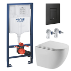Комплект инсталляции GROHE Solido 38811KF0 с унитазом AQUAme AQM2002L и сиденьем с микролифтом, смыв Quiet (NW0295)