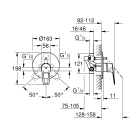 Смеситель для ванны GROHE BauLoop в комплекте с монтажной частью, хром (29081001)