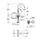 Смеситель для раковины GROHE Atrio двухвентильный, хром (21022003)