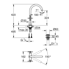 Смеситель для раковины GROHE Atrio, XL-size, хром (21044003)