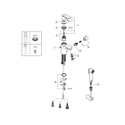 Смеситель для раковины GROHE Eurosmart Cosmopolitan с гигиеническим душем, S-size, хром (23950000)
