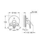 Внешняя часть смесителя для ванны GROHE Eurostyle, белая луна (19506LS3)