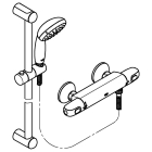 Термостат для душа GROHE Grohtherm 1000 с душевым гарнитуром, хром (34151004)