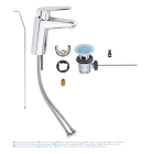 Смеситель для раковины GROHE Eurodisc Cosmopolitan, S-Size, хром (33190002)