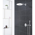 Верхний душ GROHE Rainshower 310 SmartActive с душевым кронштейном, 2 режима, 430 мм, белая луна (26475LS0)