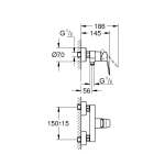 Смеситель для душа GROHE Cubeo, черный матовый (1018242430)