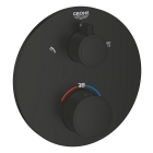 Внешняя часть термостата для душа GROHE Grohtherm на 2 потребителя, круглая, матовый черный (1022082430)