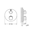 Внешняя часть термостата для душа GROHE Grohtherm на 2 потребителя, круглая, матовый черный (1022082430)