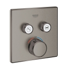 Внешняя часть термостата для ванны и душа GROHE Grohtherm SmartControl на 2 потребителя, темный графит матовый(29124AL0)