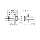 Встраиваемая часть однорычажного смесителя для раковины GROHE Eurostyle на 2 отверстия (23571000)