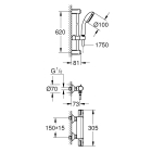 Термостат для душа GROHE Grohtherm 800 с душевым гарнитуром, хром (34565001)