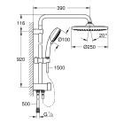 Душевая система GROHE Tempesta Cosmopolitan System 250 с переключателем потоков, хром (26675000)
