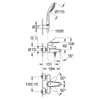 Смеситель для ванны GROHE Eurodisc Cosmopolitan, хром (33395002)