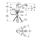 Смеситель для кухни GROHE Eurodisc, хром (32257001)