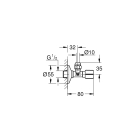 Вентиль угловой GROHE 1/2″-3/8″ для подключения смесителей, хром (22037000)