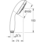 Ручной душ GROHE Tempesta 100, 4 режима, хром/серый (28578002)