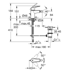 Смеситель для биде GROHE Eurosmart с донным клапаном, S-size, черный матовый (329292433)
