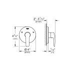 Внешняя часть переключателя потоков GROHE Eurosmart на 3 положения, хром (19972002)