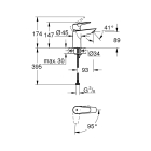 Смеситель для раковины GROHE BauEdge, S-size, хром (24193001)