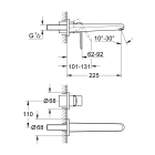 Внешняя часть смесителя для раковины GROHE Eurodisc Cosmopolitan на 2 отверстия, хром (19974002)