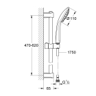 Душевой гарнитур GROHE QuickFix Vitalio Joy 110 Duo, 2 режима струи, душевая штанга 600 мм, 9,5 л/мин, хром (27326000)