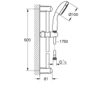 Комплект смесителей GROHE BauEdge с душевым гарнитуром, хром (NB0065)