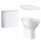 Унитаз напольный безободковый GROHE Bau Ceramic с бачком и сиденьем с микролифтом (NW0051-1)