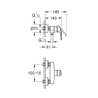 Смеситель для душа GROHE Eurosmart, черный (335552433)