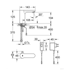 Смеситель для раковины GROHE Get E инфракрасный, хром (36366000)