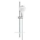 Душевой гарнитур GROHE Rainshower SmartActive 130 с мыльницей, 3 режима струи, душевая штанга 600 мм, 12 л/мин, белая луна (26576LS0)