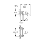 Смеситель для душа GROHE Euroeco, хром (32740000)