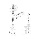 Смеситель для раковины GROHE Eurosmart Cosmopolitan с гигиеническим душем, M-size, хром (24191000)