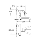 Смеситель для кухни GROHE Eurodisc Cosmopolitan, хром (33772002)