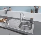 Мойка GROHE K200 45-S 86/50 1.0 с корзинчатым вентилем, нержавеющая сталь (31552SD1)