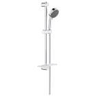 Душевой гарнитур GROHE QuickFix Vitalio Comfort 100 с мыльницей, 2 режима струи, душевая штанга 600 мм, 9,5 л/мин, хром (26398000)