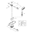 Душевой гарнитур GROHE QuickFix Vitalio Comfort 100 с мыльницей, 2 режима струи, душевая штанга 600 мм, 9,5 л/мин, хром (26398000)