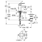 Смеситель для раковины GROHE Europlus с донным клапаном, хром (32612002)