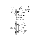 Смеситель для ванны GROHE BauFlow, хром (23601000)