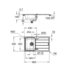 Мойка GROHE K500 45-S 86/50 1.0 оборачиваемая с корзинчатым вентилем, нержавеющая сталь (31571SD1)