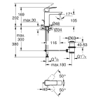 Смеситель для раковины GROHE Cubeo, M-size, хром (1017490000)